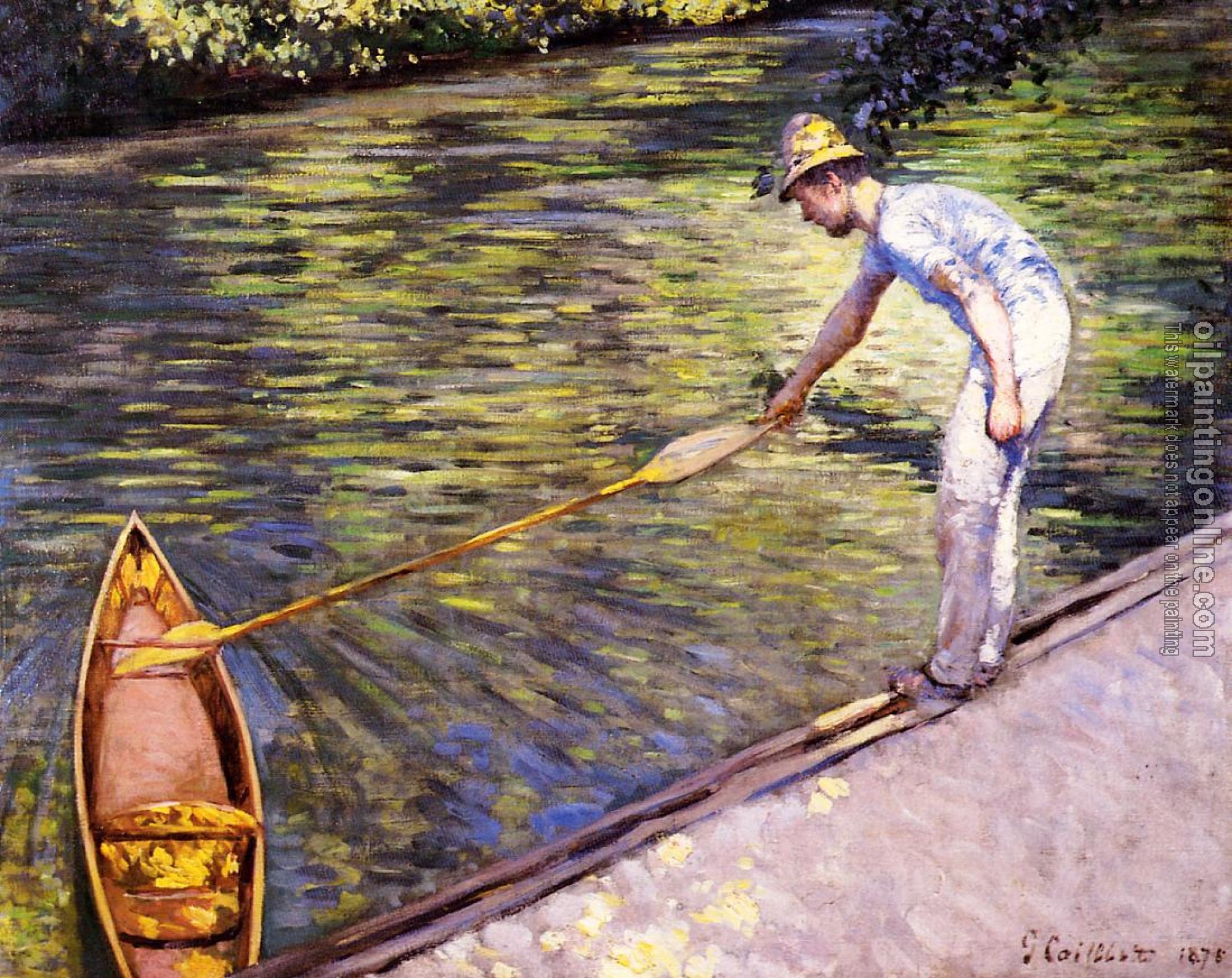 Gustave Caillebotte - Boater Pulling on His Perissoire
